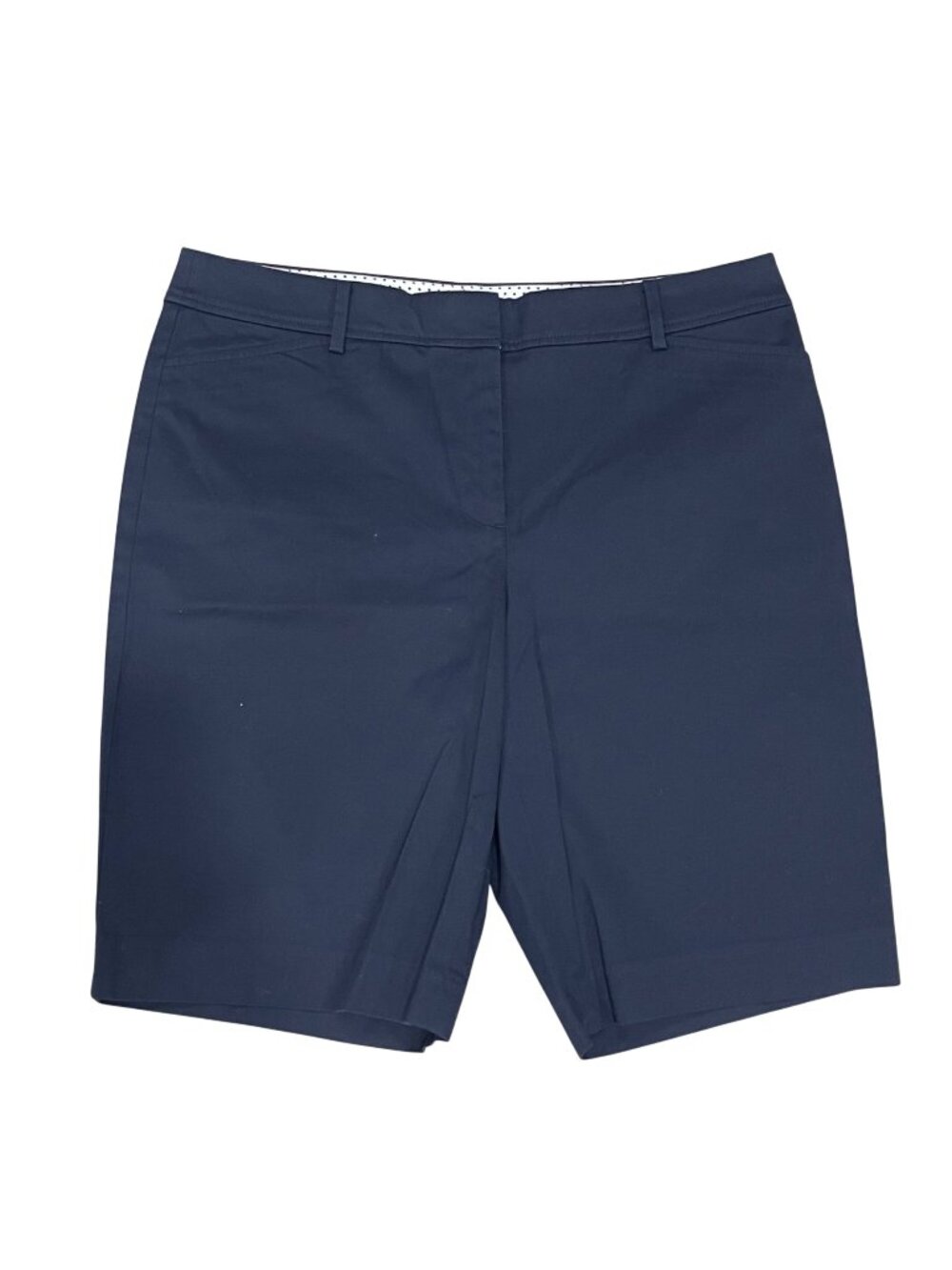 Talbots Perfect Shorts Women's Size 12 Cotton Navy Blue Chinos 10.5" Inseam NEW